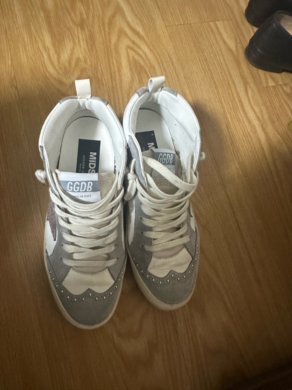 Golden Goose Women's Gray and White Suede Sneakers